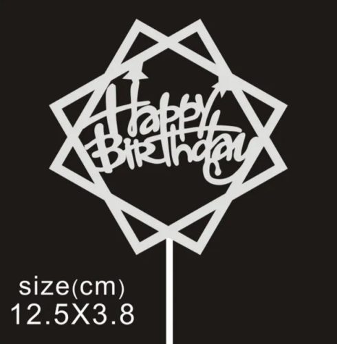 Nut Happy birthday papír csillámos tortadísz  beszúró (10 db )