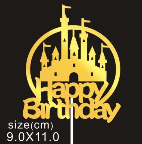 Nut Happy birhday papír csillámos tortadísz  beszúró (10 db )