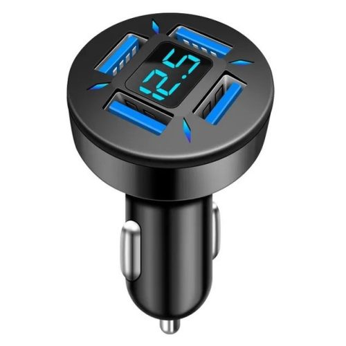 Autós  szivargyújtós gyorstöltő  adapter, 4 portos, USB A+USB C