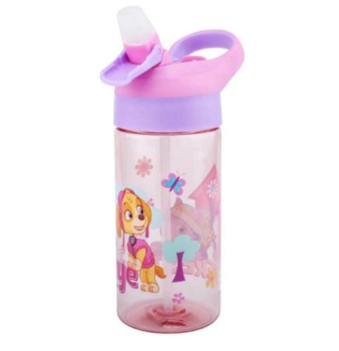 Mancs őrjárat, szippantócsöves gyermek ivó palack, 600 ml, rózsaszín/lila
