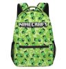 Minecraft vidám gyermek hátizsák, nyomtatott mintás, 40 x 30 x 18 cm, zöld,  mintás