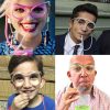 Vicces szeműveget formáló rugalmas PVC szívószál,világos pink