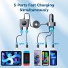 Joyroom 5 pontos, 78 W autós töltő,Usb type,  laptop telefon gyors töltő,fekete