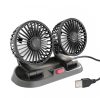 Nut Dupla fejes 5 v-os ventilátor, 2 fokozat, usb töltés, fekete