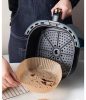 Nut Eldobható egyszer használatos pergamen Air Fryer sütőbetét, natúr barna, kerek, 200 db