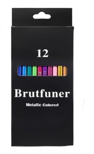 Brutfuner 12 színű metál fényű színes ceruza készlet