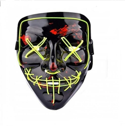 Halloween világító vezeték nélküli party maszk,sárga fény,3 féle világítás,elemes