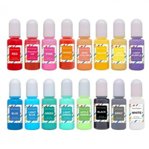 16 részes epoxi gyanta festék, pasztel színek, matt, 10 ml