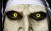 Halloween élethű, teljes fejmaszk,latex és poliészter csukja, zombi apáca arc, fekete-fehér