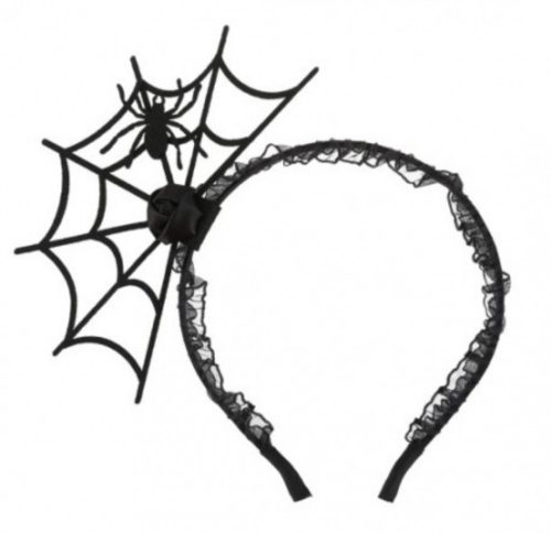 Halloween party hajpánt pókhálós díszítéssel, fekete