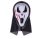 Halloween vékony pvc álarc,rugalmas fekete nylon csuklyás,  fekete-fehér