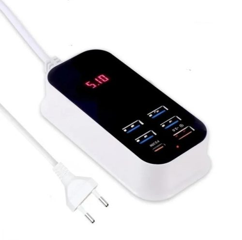 Hálózati, usb gyors töltő,PD 30 W+QC3.0 + 4 USB