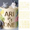 Torta dekorációs akril rusztikus számok, 0-9 ig, arany színű, 5 x 2,5 cm 