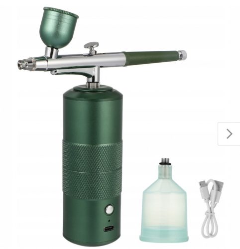 Mini kozmetikai / cukrász festékszóró kompresszor, usb-s, zöld