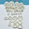 33 részes rugós keksz /fondant mintázó, virág forma, fehér