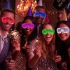 Világító led hideg fényű party szemüveg, zöld fény 