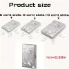 Női fém mini bankkártya tartó tárca, RFID blokkolós, 8 fakkos, ezüst színű,szép pasztel színű virágokkal, 9,7 x 6,7 cm 