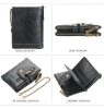 Baellerry PU bőr összecsukható pénztárca, lopásgátló RFID blokkoló bankkártya tartó, cipzárral és lánccal, fekete, 13 x 10 cm 