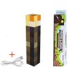 Minecraft forma éjjeli lámpa, usb töltés, barna-sárga színű, 28 x 6 x 6 cm 