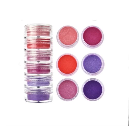 6 szín, epoxi gyanta ásványi anyag festék por, gyöngyház pigment, rózsaszín-lila árnyalatai, 6 x 7-10 g 