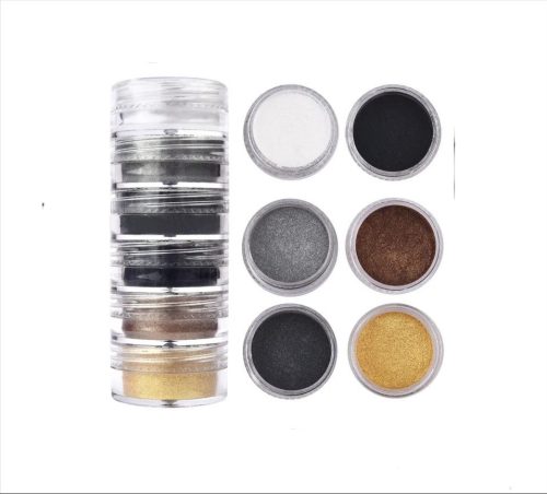 6 szín, epoxi gyanta ásványi anyag  festék por, gyöngyház pigment,  ezüst-arany,föld színek, 6 x 7-10 g