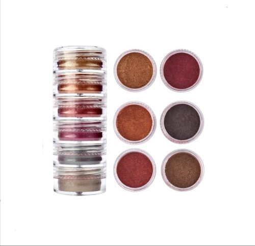 6 szín, epoxi gyanta ásványi anyag festék por, gyöngyház pigment, bobordó és barna bronzos árnyalatai, 6 x 7-10 g 