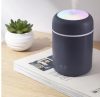 Párásító, illóolaj diffúzor, 7 led színnel, műanyag, Usb töltéssel, szürke, 300 ml, 12 x 7,8 cm 