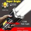 4 Led-es zseblámpa, oldalsó cob leddel, usb töltés, 14,2 x 5,5 cm , fekete