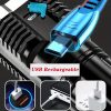 4 Led-es zseblámpa, oldalsó cob leddel, usb töltés, 14,2 x 5,5 cm , fekete