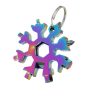 Multifunkciós hópehely formájú behajtó kulcs, szivárvány színű, átmérője 6,4 cm