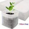 100 db biológilag lebomló palántázó szövet tasak, fehér,10 x 8 cm  