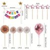 12 részes vidám torta díszítő szett, fekete-arany színű, 15-25 cm-es beszúrók