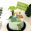 11 db-os papír torta díszítő beszúrható dinó  figurák, többszínű