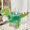 Papír torta dísz, dinoszaurusz kép mozaik, zöld, fej 14 x 16cm, farok 15 cm 