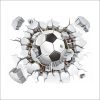 Futball témájú, labdával szétrúgott fal minta falmatrica, fekete, 50 x 40 cm 