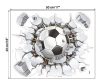 Futball témájú, labdával szétrúgott fal minta falmatrica, fekete, 50 x 40 cm 