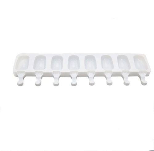 8 üreges  szilikon desszert jégkrém forma, fehér, 42 cm, üreg:6,9 cm 