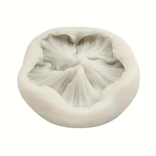 3 D-s szilikon hibiszkusz virág forma, fehér, 5 x 1,2 cm 