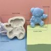 Szilikon csokoládé / fondant / marcipán maci forma, drapp, 8,3 x 7,6 cm 