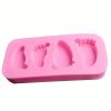 Mini baba talpacskák 3 D-s szilikon forma, rózsaszín, 8,1 x 3,9 cm 
