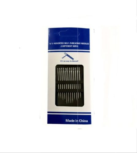 12 db nyitott lyukú acél varrótű szett, 3 méret, 36, 38, 42 mm x 4 db