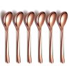 6 db rozsdamentes acél kiskanál, rose gold, 12 x 2 cm 