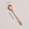 6 db rozsdamentes acél kiskanál, rose gold, 12 x 2 cm 