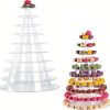 Egymásba pattintható, 10 szintes macaron állvány,polietilén, átlátszó, 45 x 33  cm 