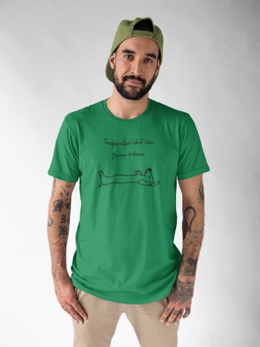 Mintás férfi póló - Tacskó 2- Irish Green