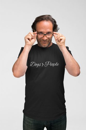 Mintás férfi póló - Dogs People - fekete