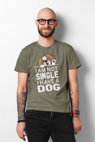 Mintás férfi póló - I am not single - Military
