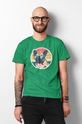 Mintás férfi póló - Bulldog - Irish Green