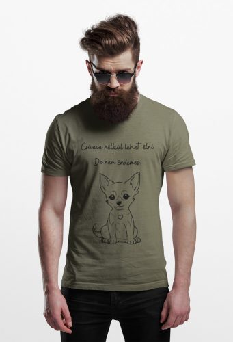 Mintás férfi póló - Csivava - Military