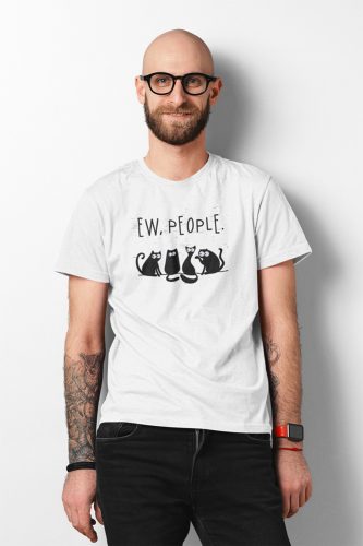 Mintás férfi póló - Ew, people - fehér